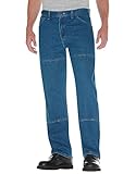 Dickies mens Relaxed Fit Workhorse jeans, Stone Washed Indigo Blue, 32W x...